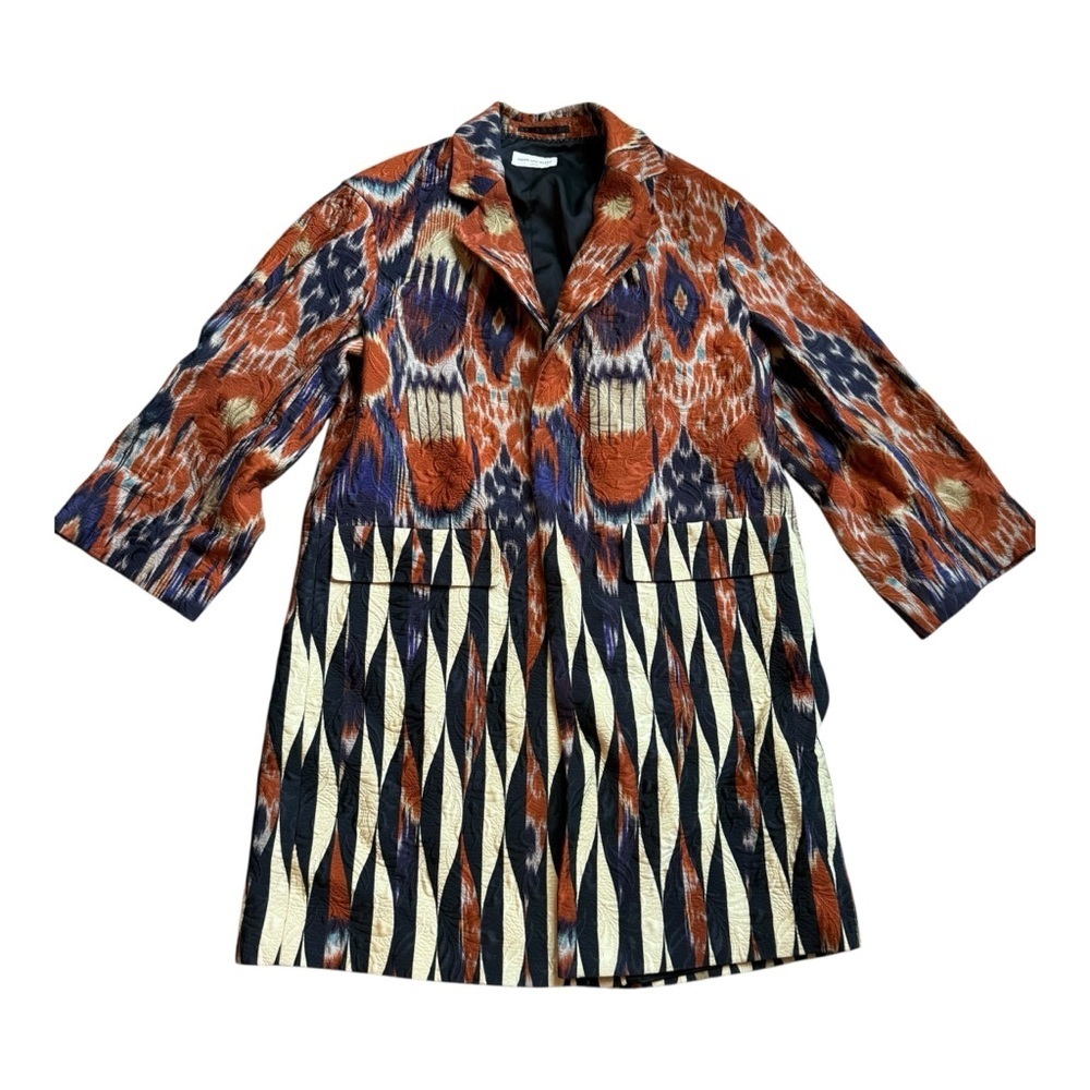 Dries Van Noten Rodel Jaquard Coat in Desb Sz Small Minimalist Open Front - Picture 5 of 11